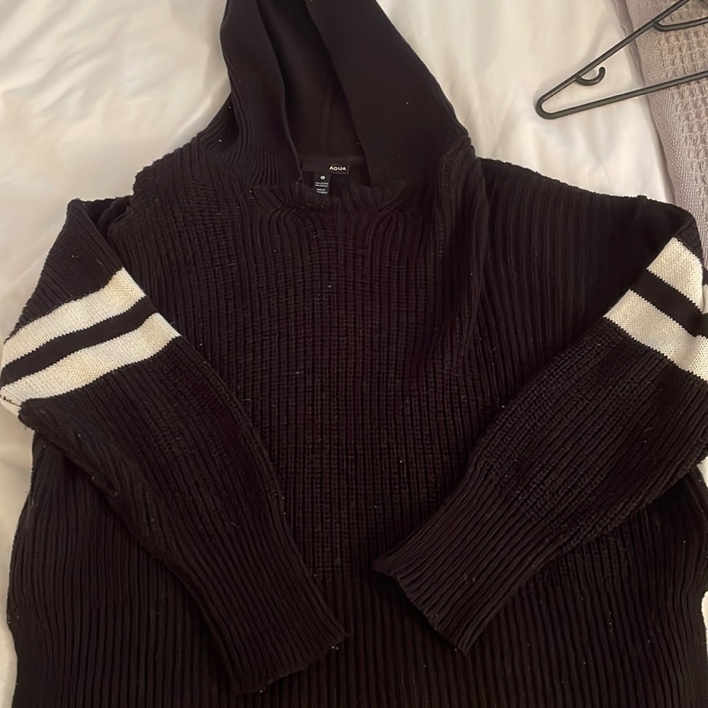 Aqua hooded sweater